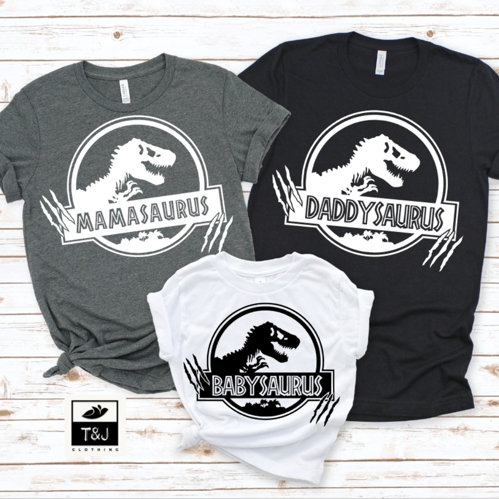 Saurus Family Tshirt, Matching Tees